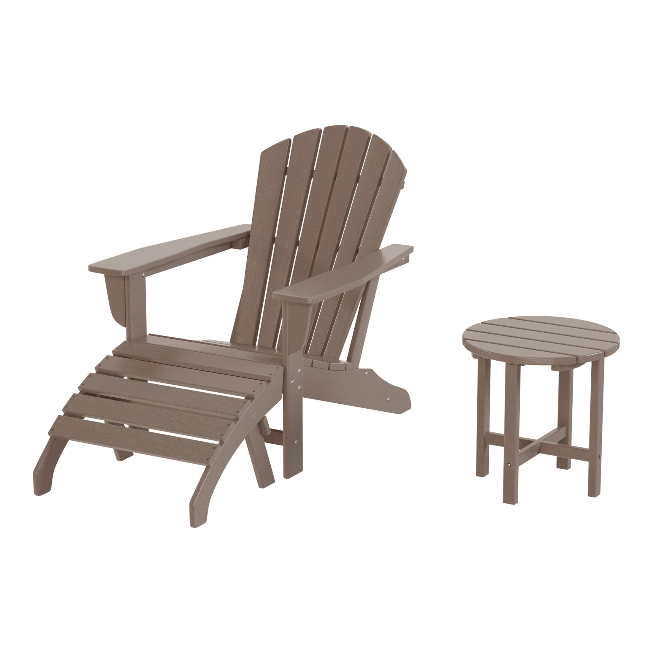 WestinTrends - Dylan Outdoor Adirondack Chair With Ottoman And Side Table 3-Piece Set - Weathered Wood price history on PriceWatchPro