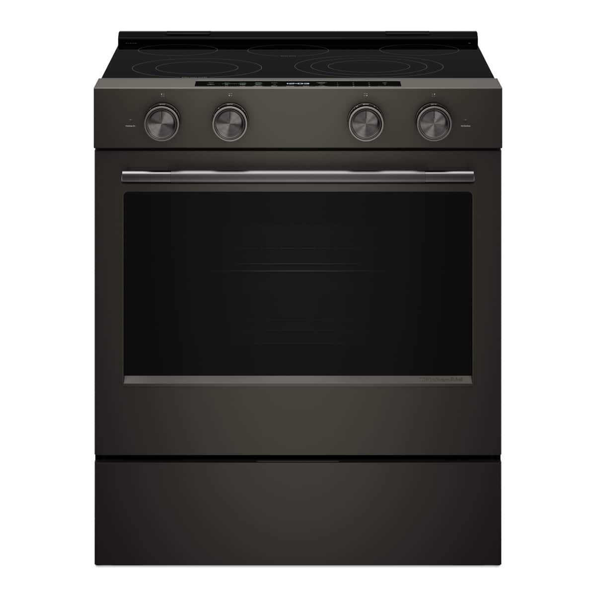 Front. KitchenAid - KitchenAid - 5.3 Cu. Ft. Smart Slide-In Electric Range with Two Even-Heat Hyper Elements - Stainless Steel - Black Ore.