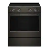 KitchenAid - 5.3 Cu. Ft. Smart Slide-In Electric Range with Two Even-Heat Hyper Elements - Stainless Steel - Black Ore - Front_Zoom