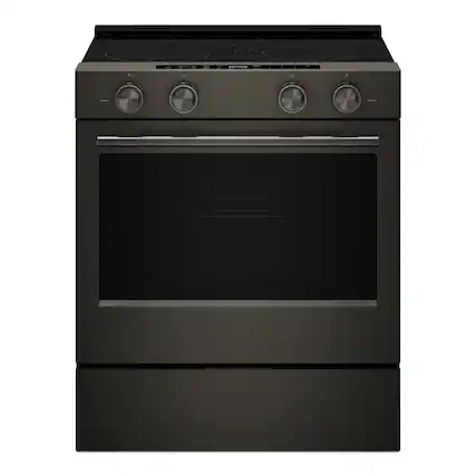Front. KitchenAid - KitchenAid - 5.3 Cu. Ft. Smart Slide-In Electric Range with Two Even-Heat Hyper Elements - Stainless Steel - Black Ore.
