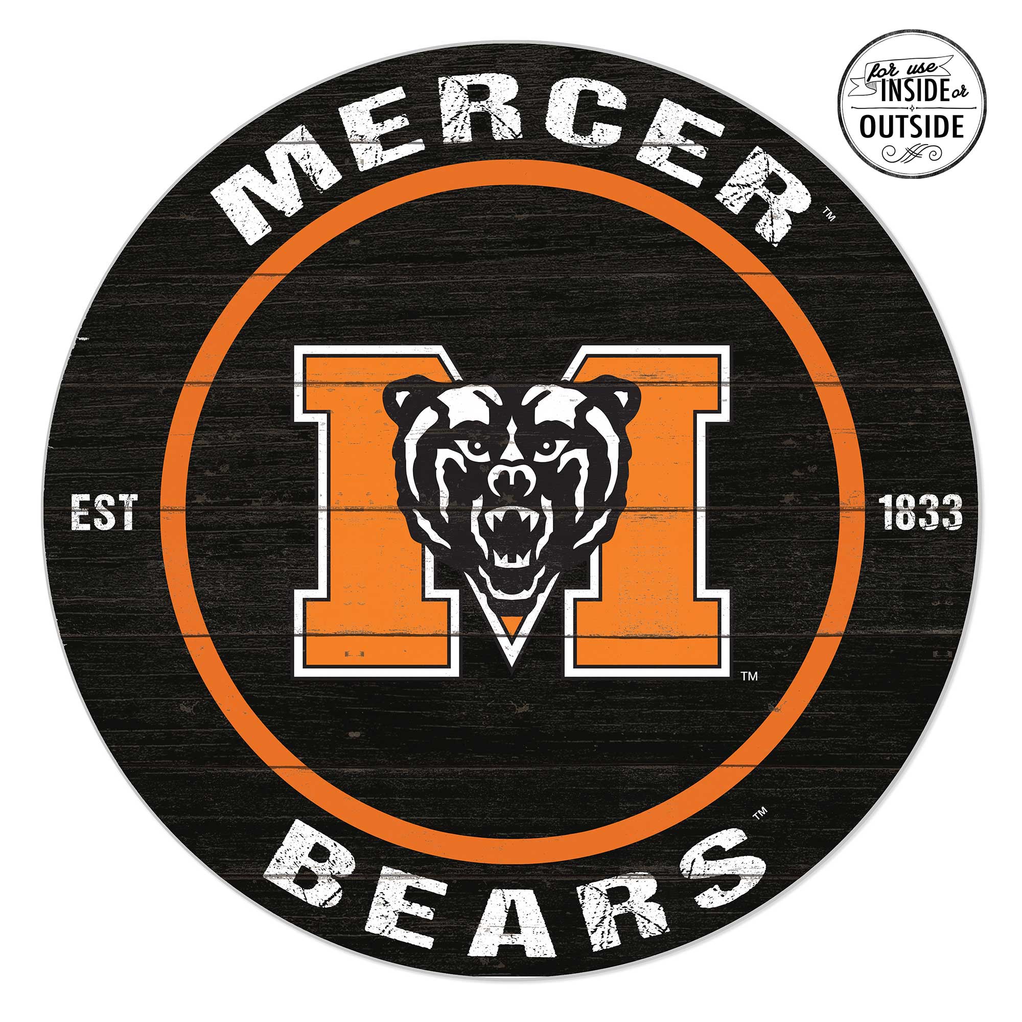 Mercer Bears 20" x 20" Indoor/Outdoor Circle Sign