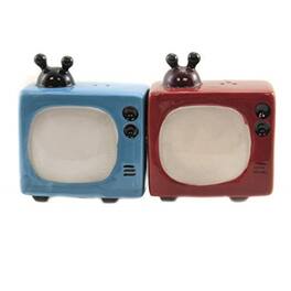 Pacific Trading - Retro Televisions TV Ceramic Magnetic Salt and Pepper Shakers - Multicolor