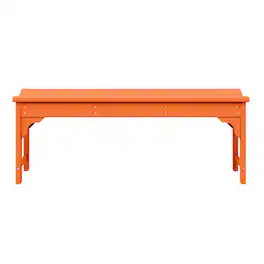 WestinTrends - Malibu 48" length backless Poly Wood Outdoor / Garden bench - Orange