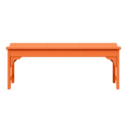 Front. WestinTrends - WestinTrends Malibu 48" length backless Poly Wood Outdoor / Garden bench - Orange.