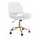 Front. Martha Stewart - Tyla Faux Leather Office Chair - White Faux Leather/Polished Brass.