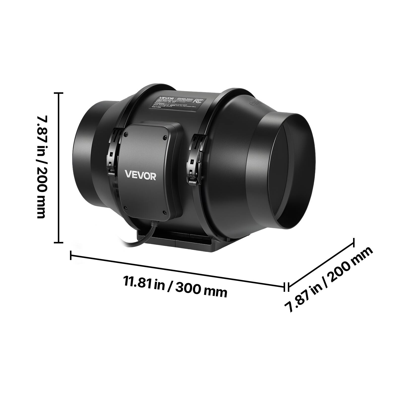 7.87 in / 200 mm  
11.81 in / 300 mm  
7.87 in / 200 mm