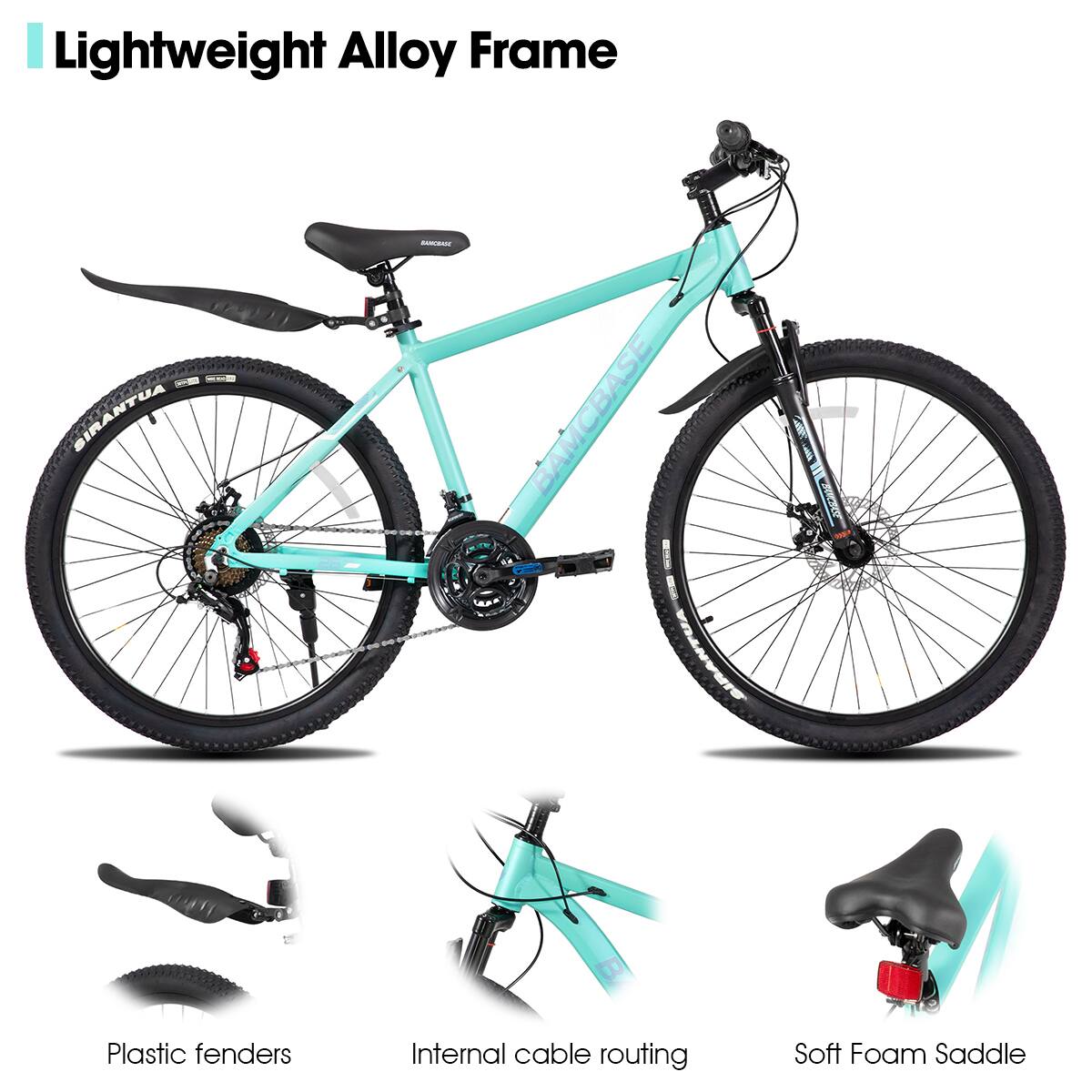 Lightweight Alloy Frame

- Plastic fenders
- Internal cable routing
- Soft Foam Saddle