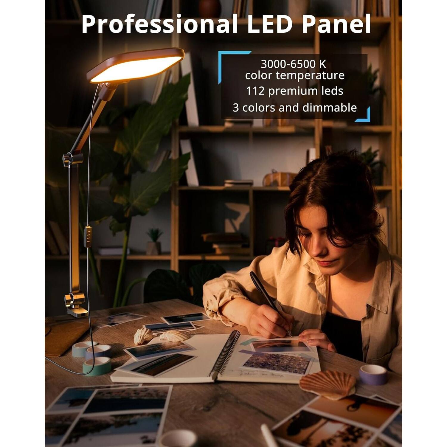 Professional LED Panel

3000-6500 K color temperature  
112 premium LEDs  
3 colors and dimmable