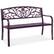 Front. Best Choice Products - Best Choice Products Outdoor Steel Bench Garden Patio Porch Furniture w/ Floral Design Backrest - Purple - Purple.