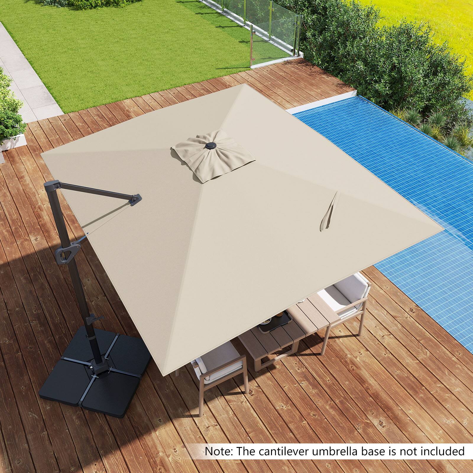 Note: The cantilever umbrella base is not included