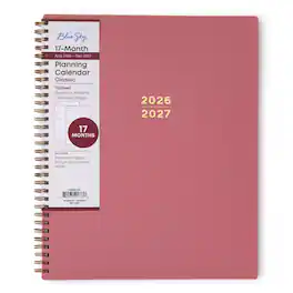 Blue Sky - 2026-2027 Weekly & Monthly Academic Planner, 8.5"x11", Dusty Rose