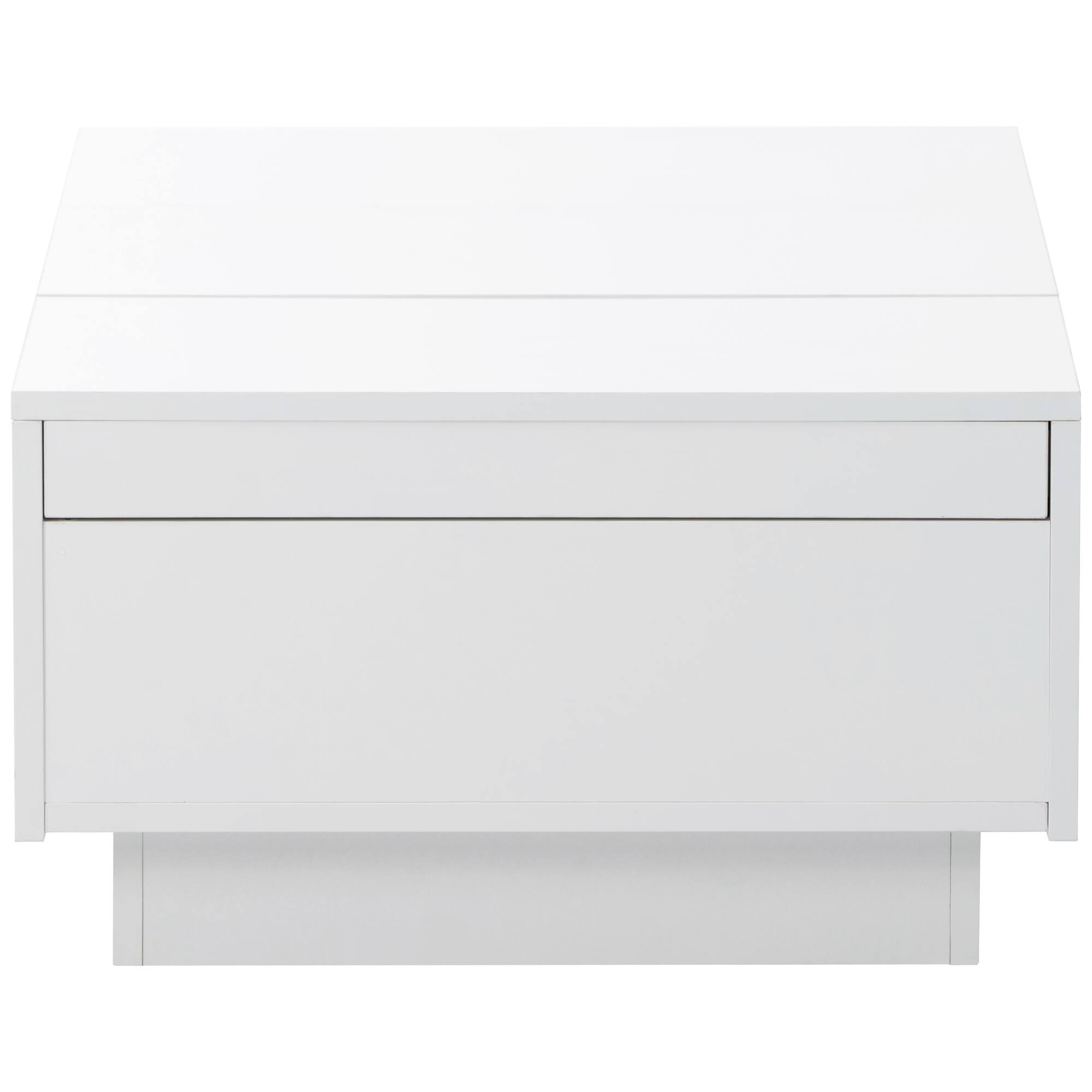 Alt View 10. Tiramisubest - Extendable Coffee Table with 2 Hidden Storage Compartment,High-gloss Center Table with Sliding Top & 2 Drawers,White - White.