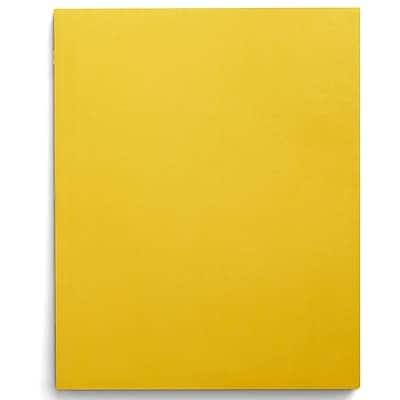 Front. Staples - Staples Smooth 2-Pocket Paper Folder, Yellow, 25/Box (27538-CC) - Yellow.