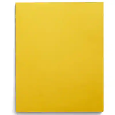 Front. Staples - Staples Smooth 2-Pocket Paper Folder, Yellow, 25/Box (27538-CC) - Yellow.