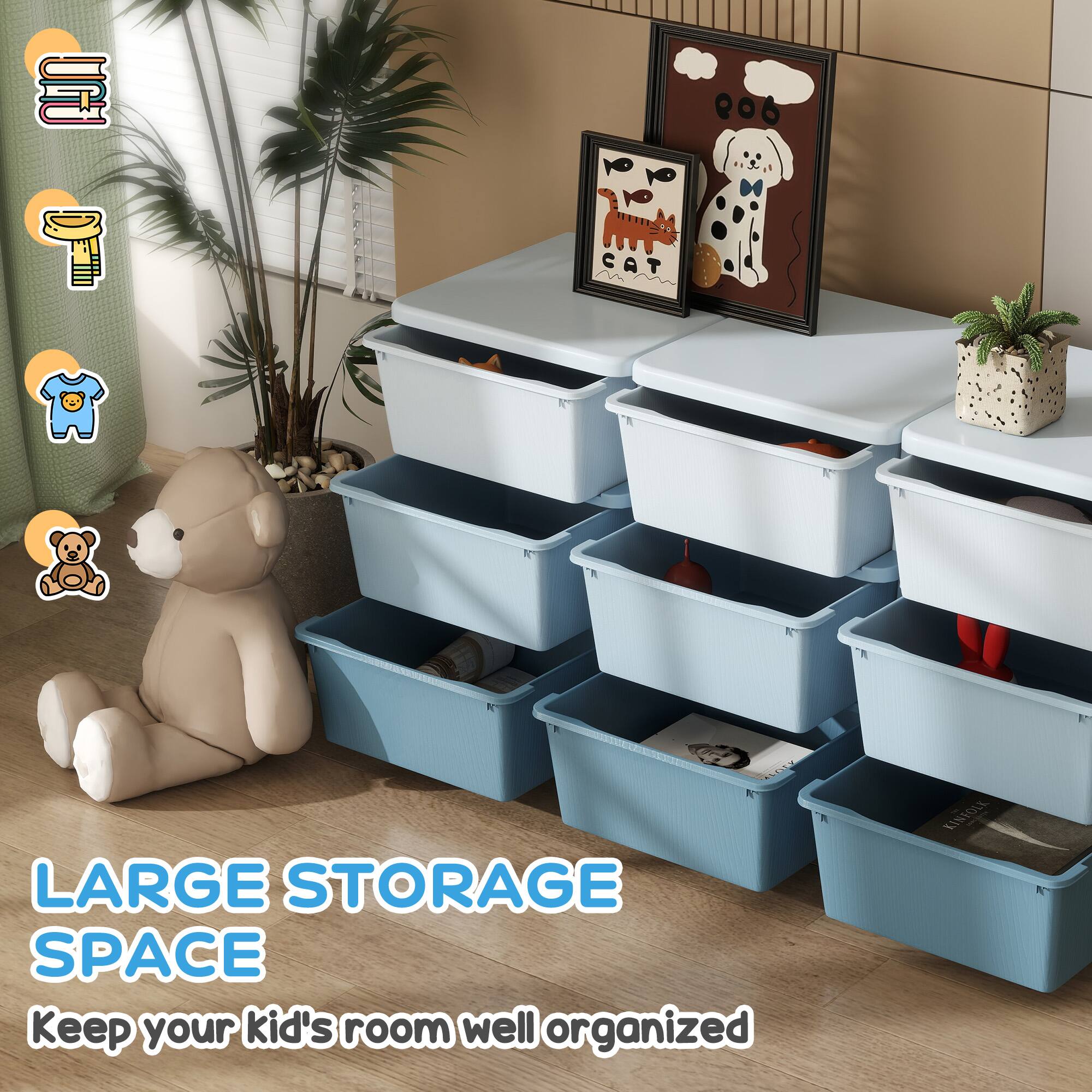 LARGE STORAGE SPACE  
Keep your kid's room well organized
