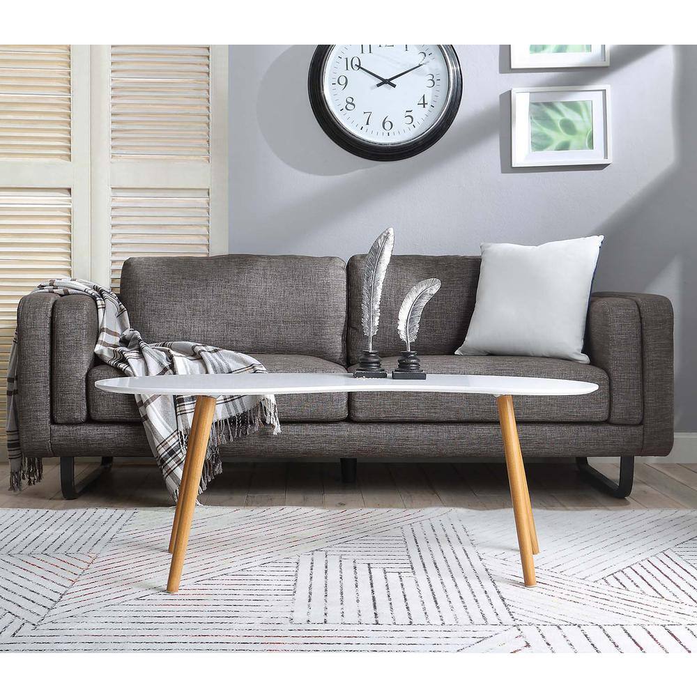 Back. Convenience Concepts - Oslo Bean Shaped Coffee Table - White/Natural.