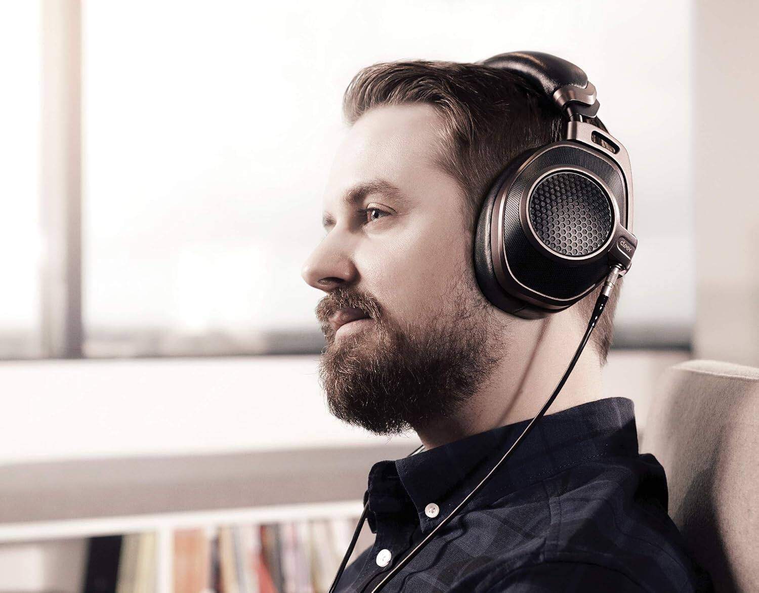 Alt View 5. Cleer - Cleer NEXT Wired Audiophile Headphones – Open Back, Alloy Frame, Ironless Magnesium Drivers, Hi-Res Sound - Titanium.