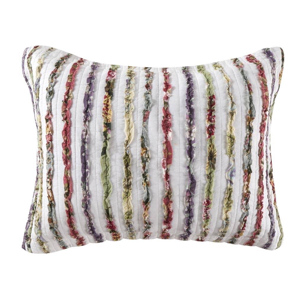 Angle. BreeBe - Bella Ruffle Sham Standard - Multi.