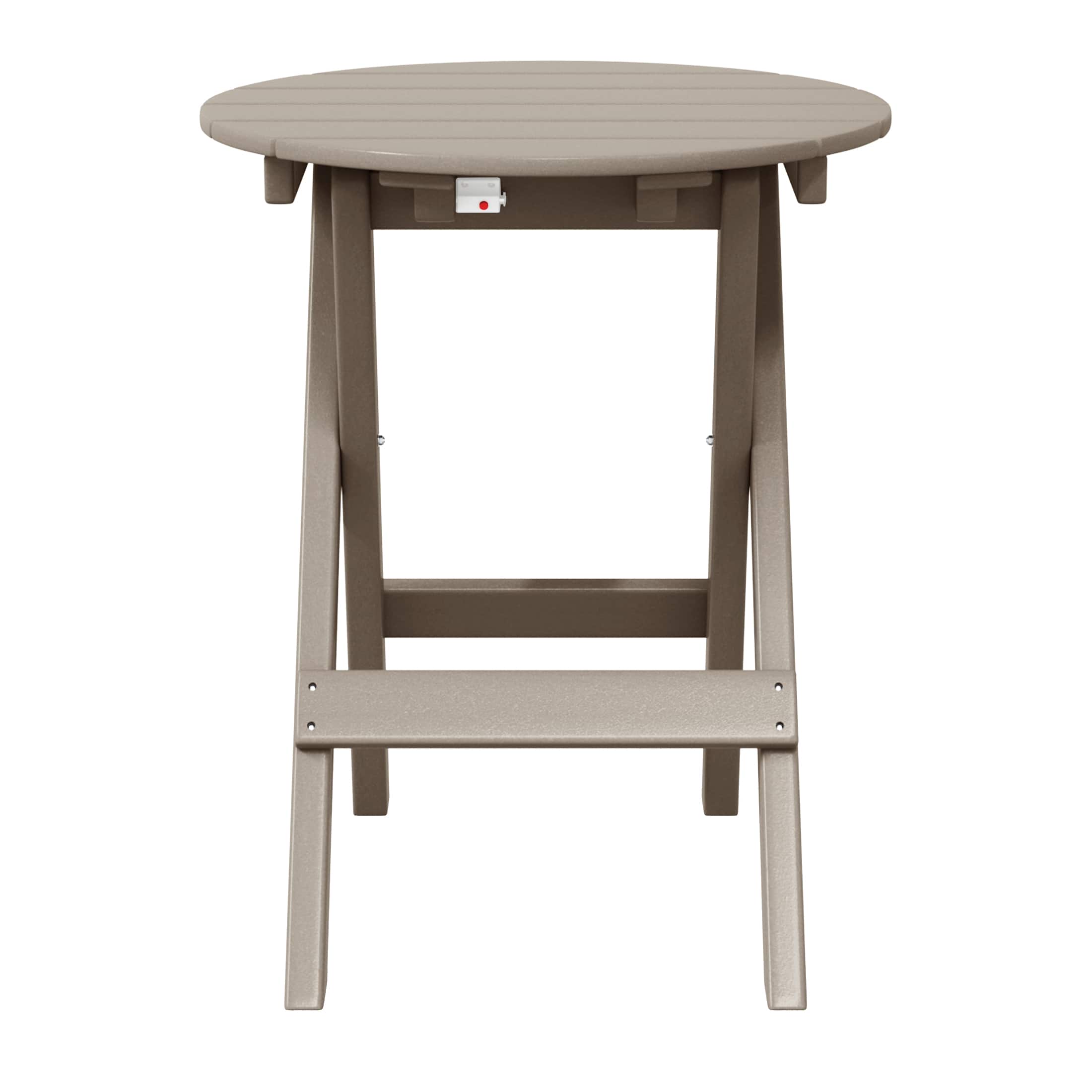 WestinTrends - Malibu HDPE Outdoor 24.5 Inch Round Portable Folding Patio Dining Table - Weathered Wood price history on PriceWatchPro