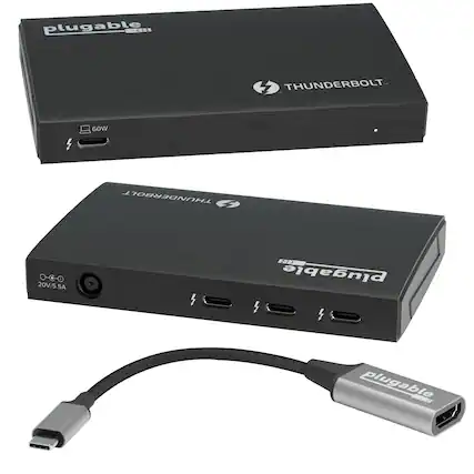 plugable
THUNDERBOLT
60W
plugable
THUNDERBOLT
20V/5.5A
plugable