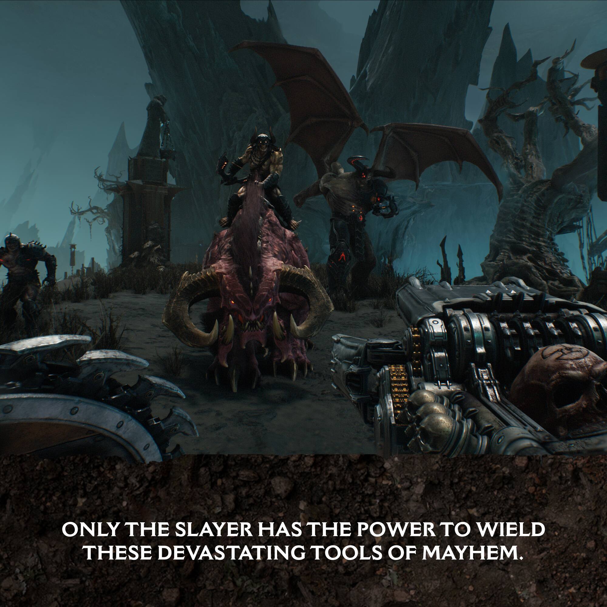 ONLY THE SLAYER HAS THE POWER TO WIELD THESE DEVASTATING TOOLS OF MAYHEM.