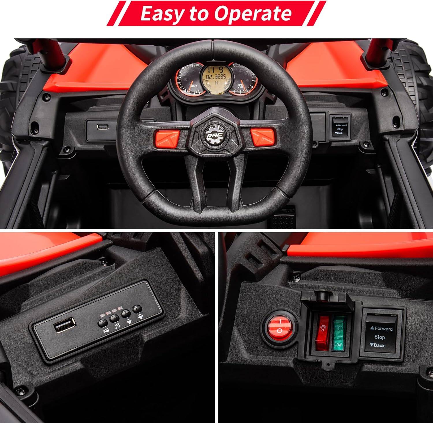 Easy to Operate

Forward Stop Back

02-3695

High Low

Forward Stop Back