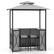 Angle. Costway - 3 PCS Patio Bar Set with Tempered Glass Bar Table Metal Storage Shelves for Garden - Grey.