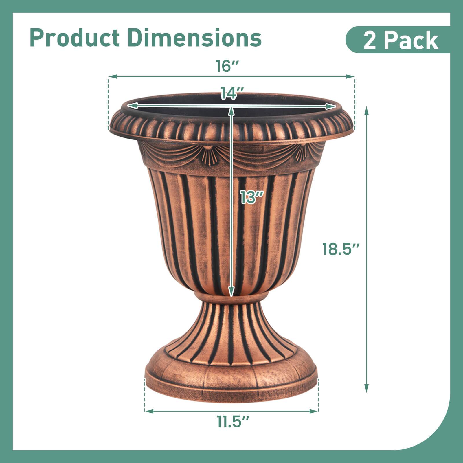 Product Dimensions  
2 Pack  
16" x 14" x 18.5" x 13" x 11.5"