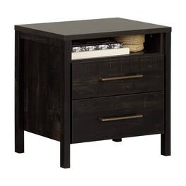 Hivvago - Modern Java 2 Drawer Nightstand Cubby Storage Shelf - Brown