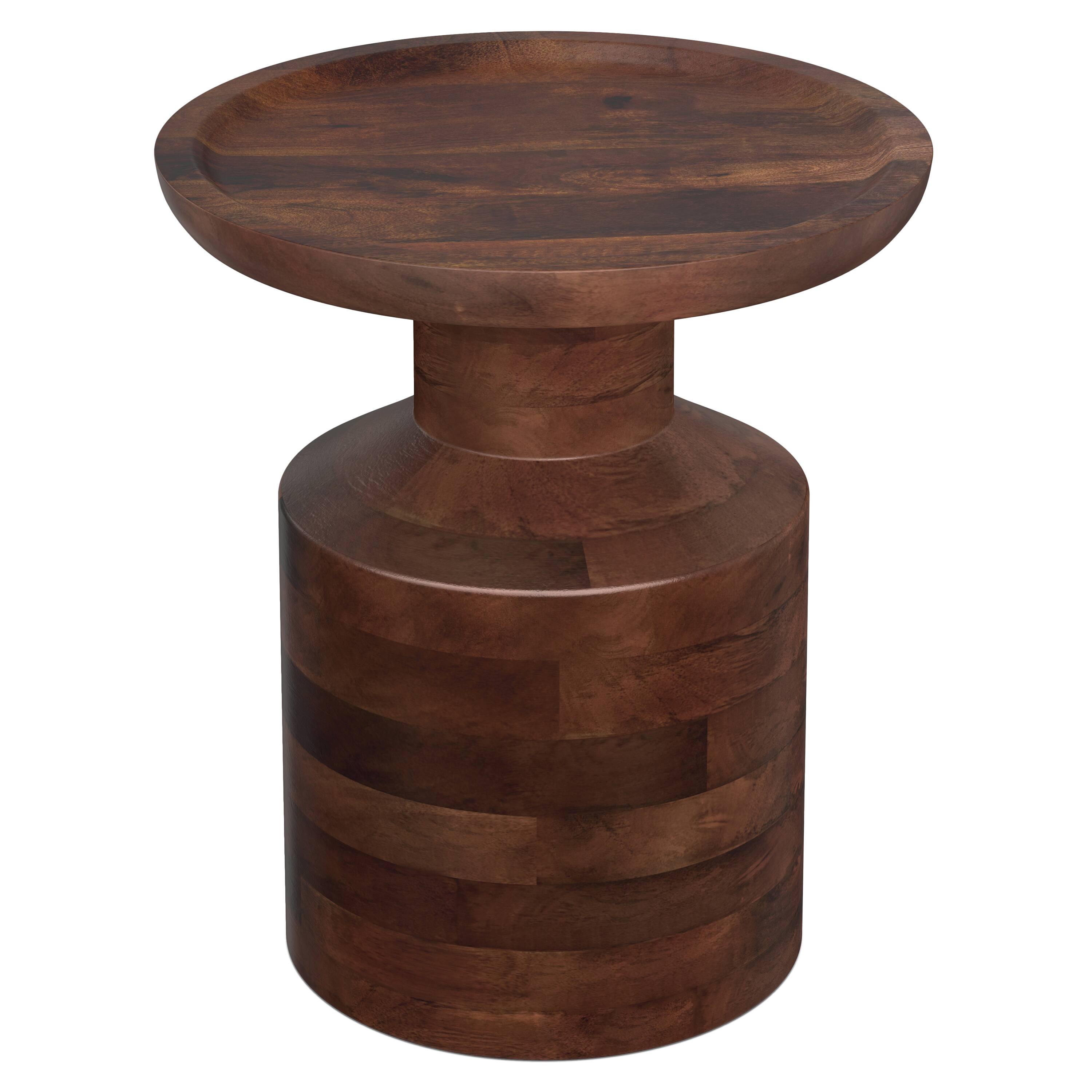 Alt View 5. Simpli Home - Haynes 16 inch Wide Solid Mango Boho Accent Table in Dark Brown, Assembled - Warm Dark Brown.