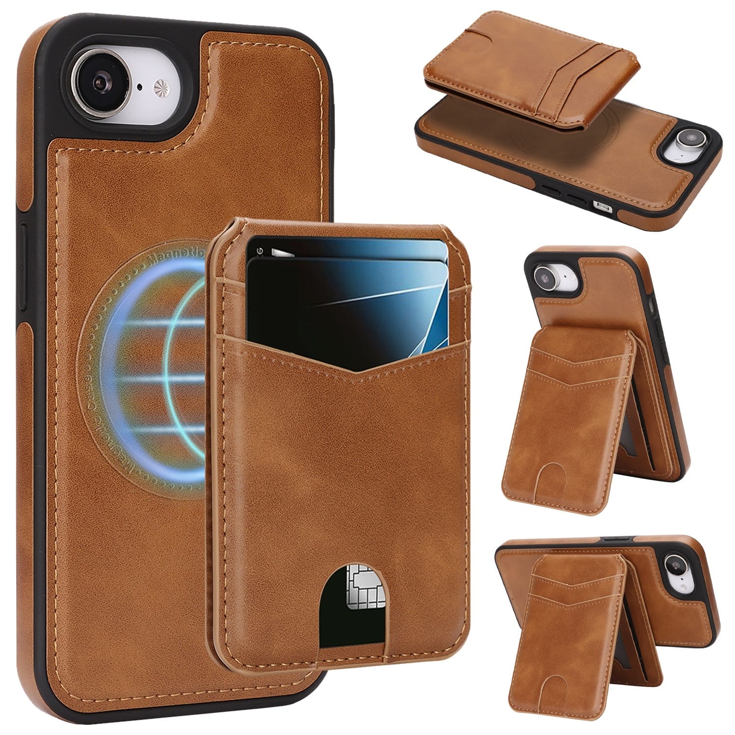 Dteck - for Apple iPhone 17e / 16e Magnetic PU Leather Case,Detachable RFID Blocking Flip Wallet Card Holder Shockproof Cover - Darkbrown price history on PriceWatchPro