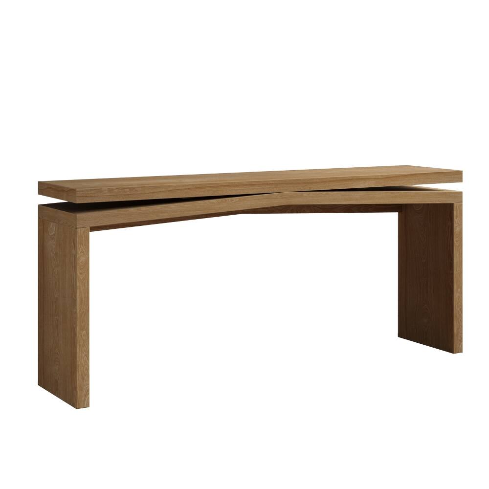 Alt View 6. Loheer - Loheer 65 inch rustic console table Antique Brown Solid Wood Veneer - Antique Brown.