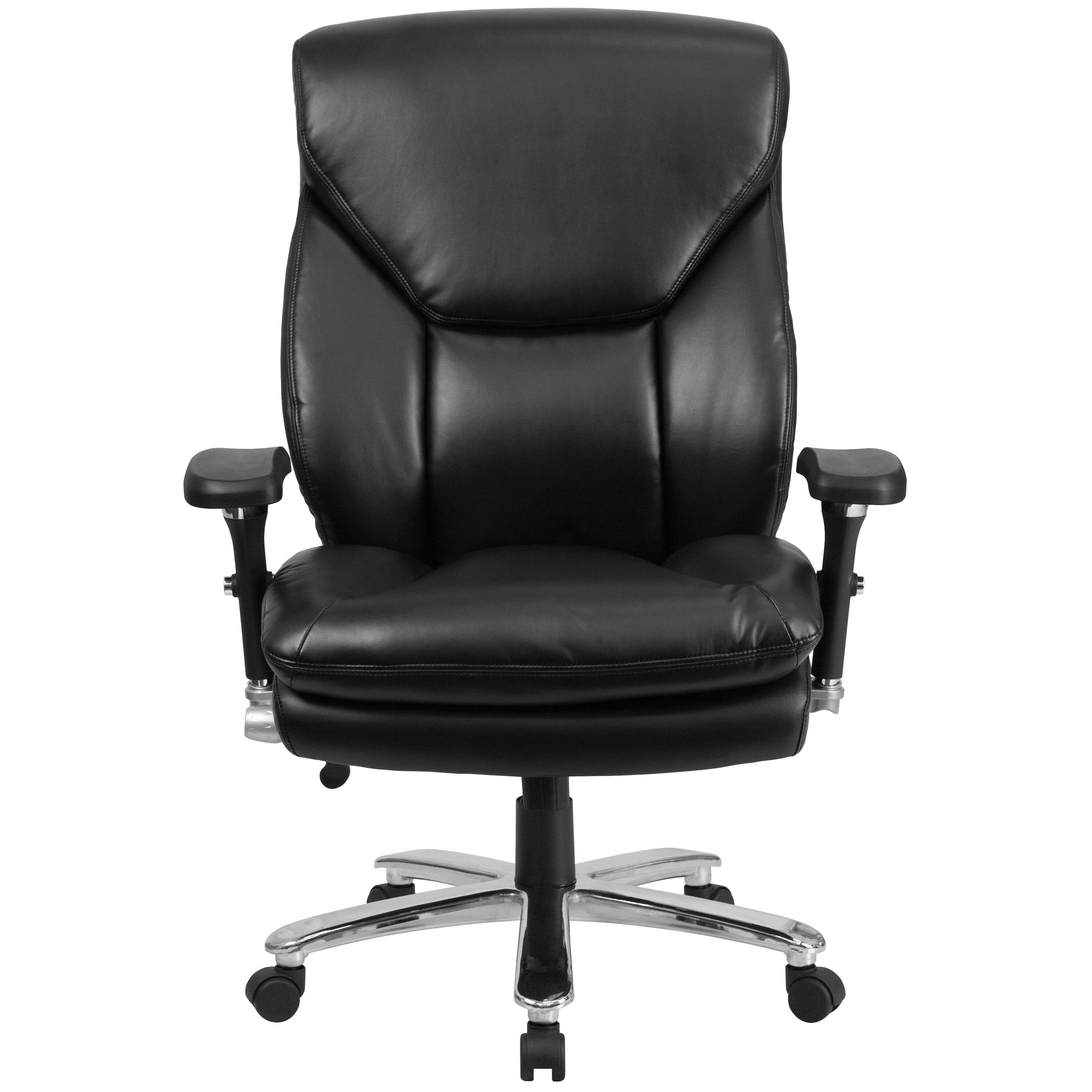 Alt View 7. Emma + Oliver - 24/7 400 lb. Big & Tall High Back Swivel Ergonomic Office Chair with Lumbar Knob - Black LeatherSoft.