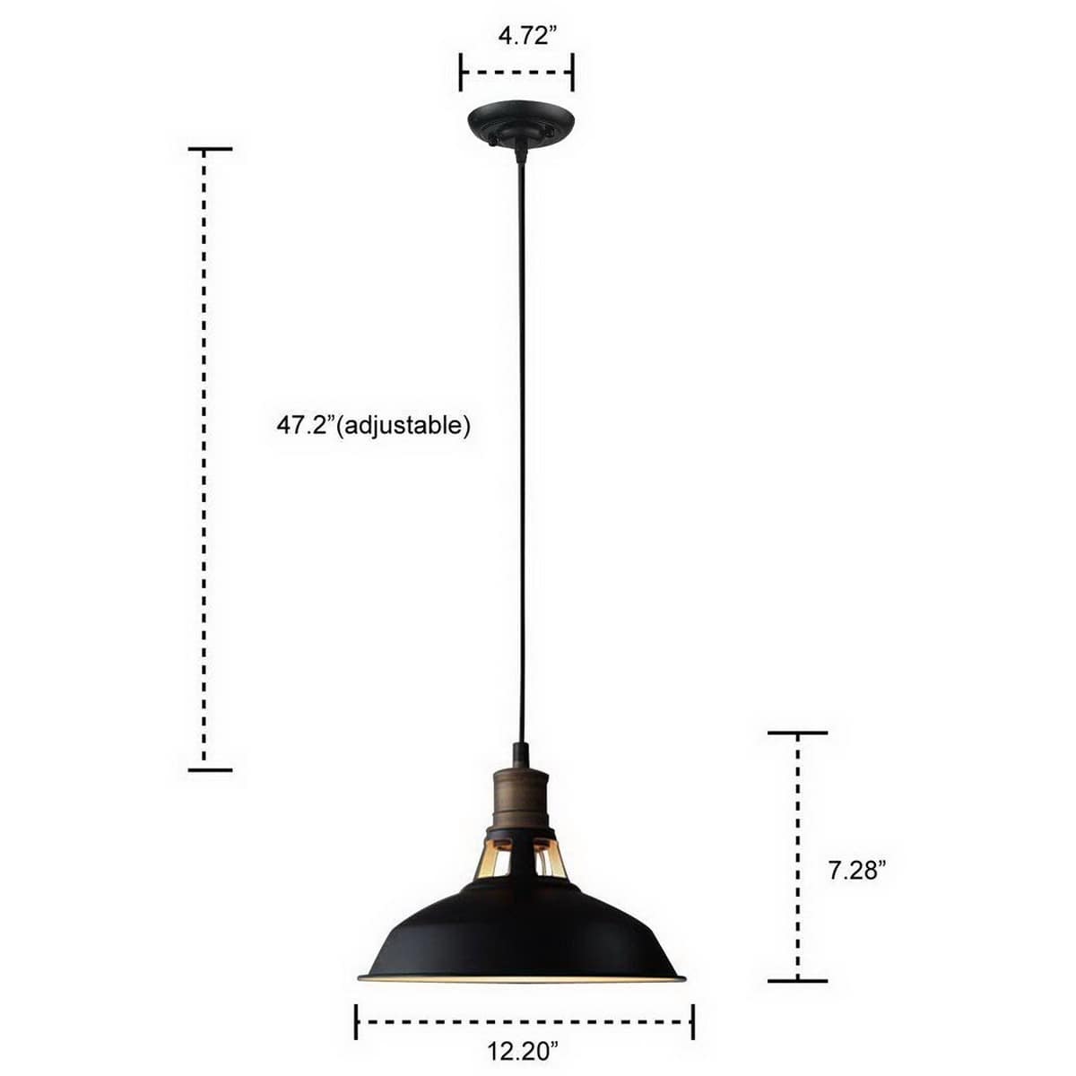 4.72"  
47.2" (adjustable)  
7.28"  
12.20"