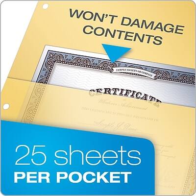 WON'T DAMAGE CONTENTS

25 sheets PER POCKET