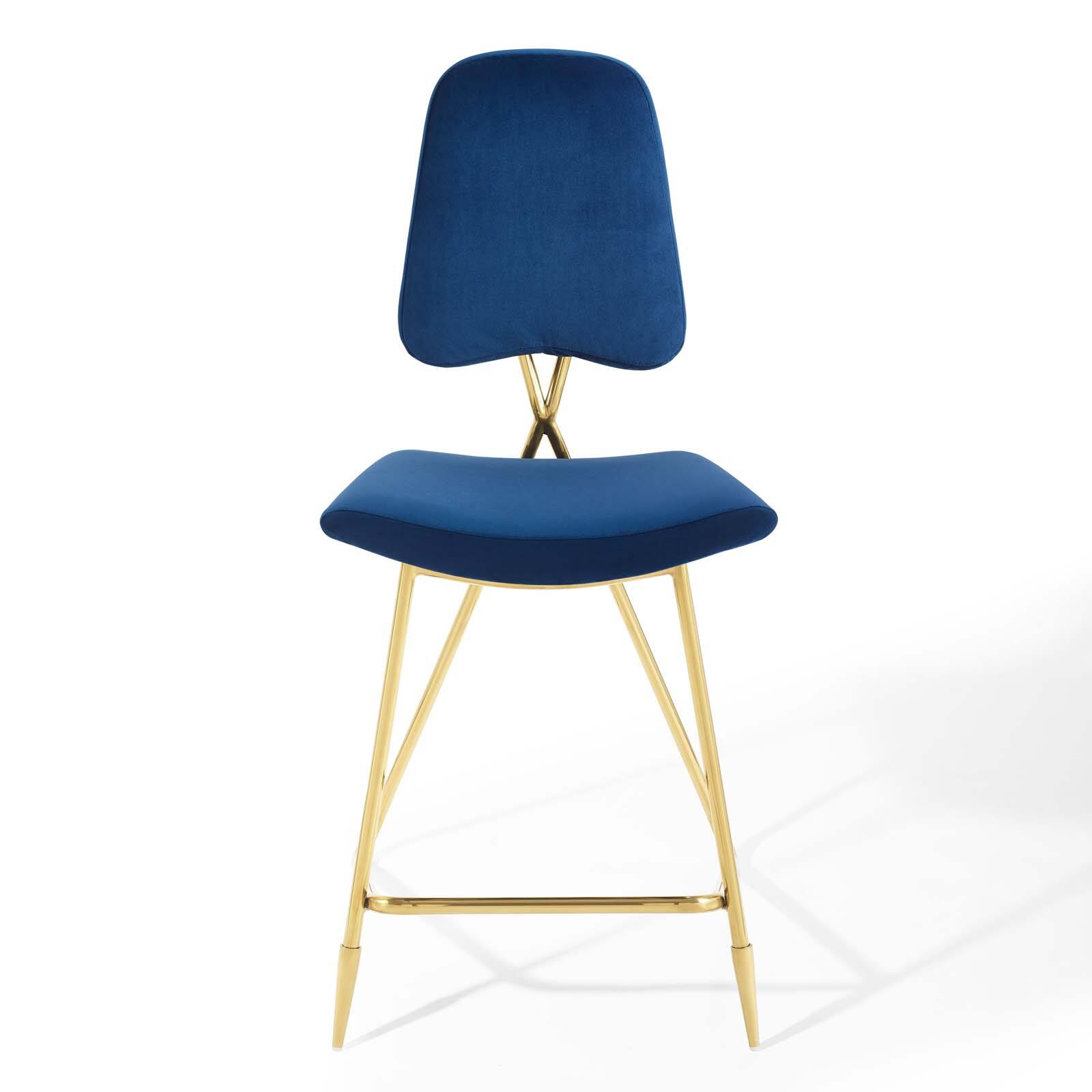 Alt View 4. Modway - Ponder Performance Velvet Counter Stool by Modway - Navy.