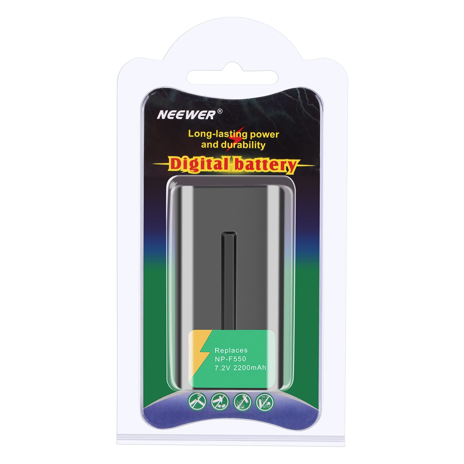 NEEWER Long-lasting power and durability Digital battery Replaces NP-F550 7.2V 2200mAh