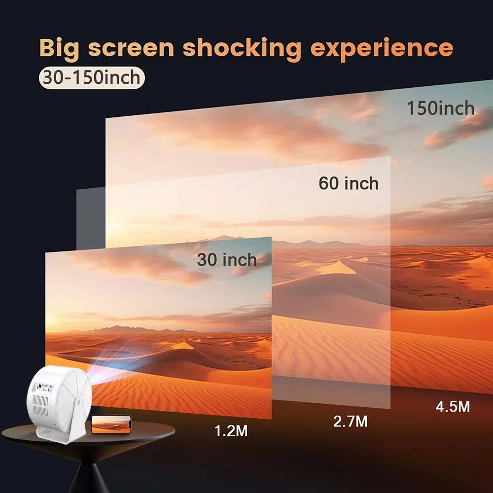 Big screen shocking experience  
30-150 inch  
150 inch  
60 inch  
30 inch  
1.2M  
2.7M  
4.5M