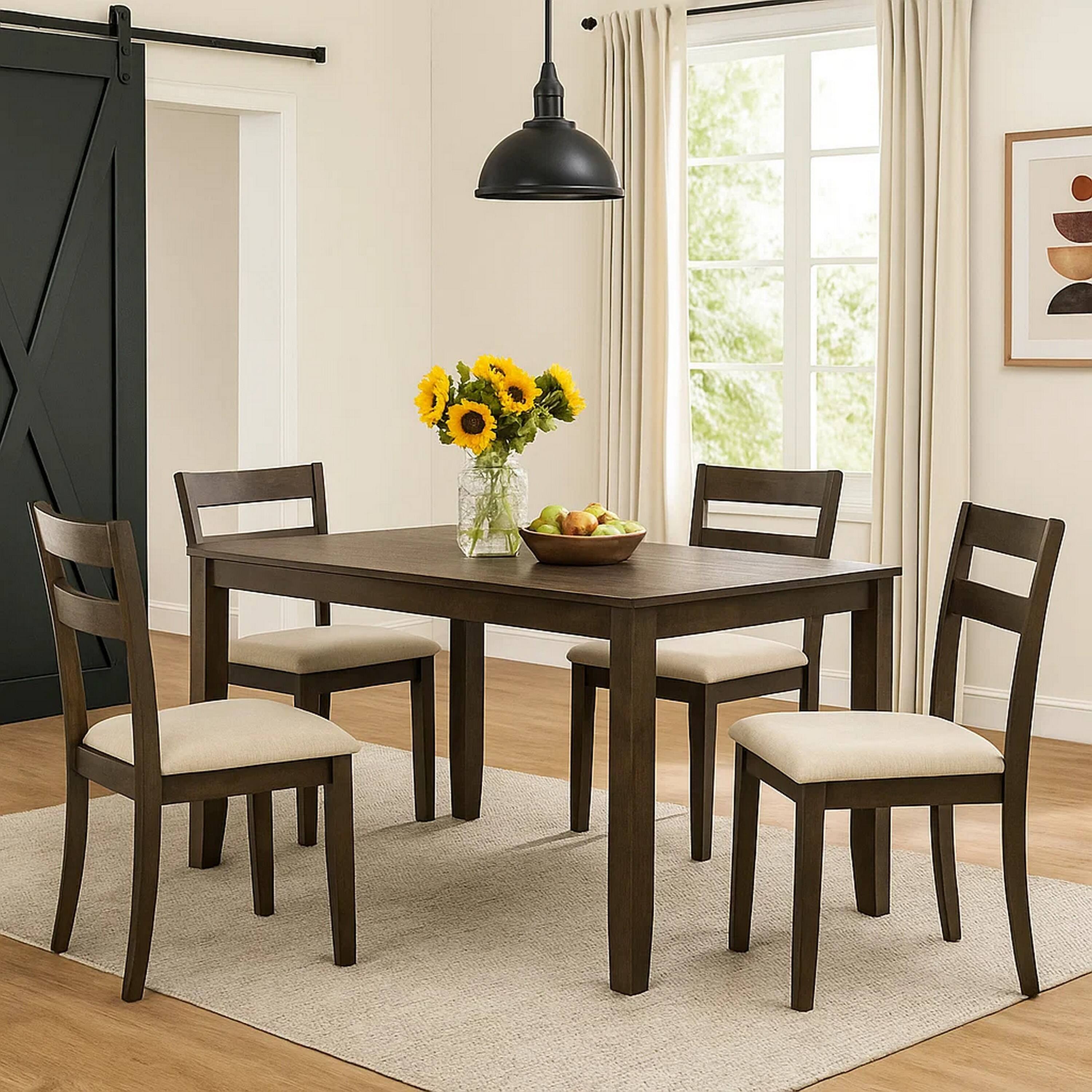 Alt View 6. Manhattan Lane - Dexy Dining Table, 59 Inch Rectangular Top, Farmhouse Walnut Brown - Walnut Brown.