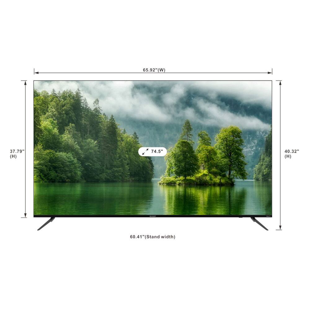 65.92" (W)  
37.79" (H)  
74.5" (Diagonal)  
40.32" (H)  
60.41" (Stand width)