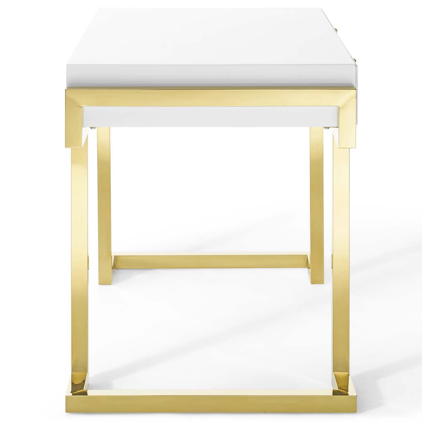 Back. Modway - Ring Office Desk by Modway - Gold White.