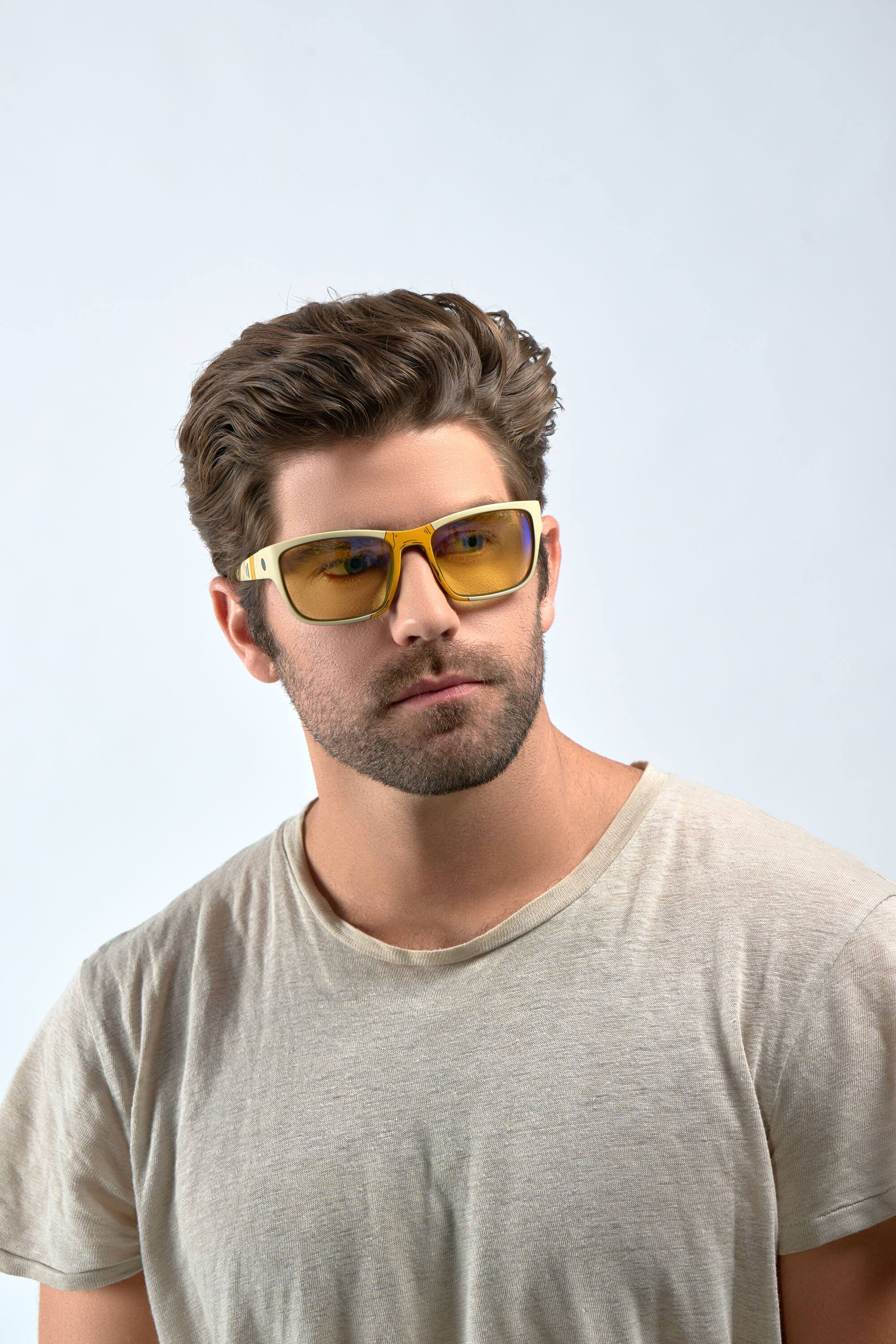 Angle. GUNNAR - GUNNAR - Borderlands Ripper Computer Glasses with Blue Light Reduction, Amber Lenses - Bandit Smoke.