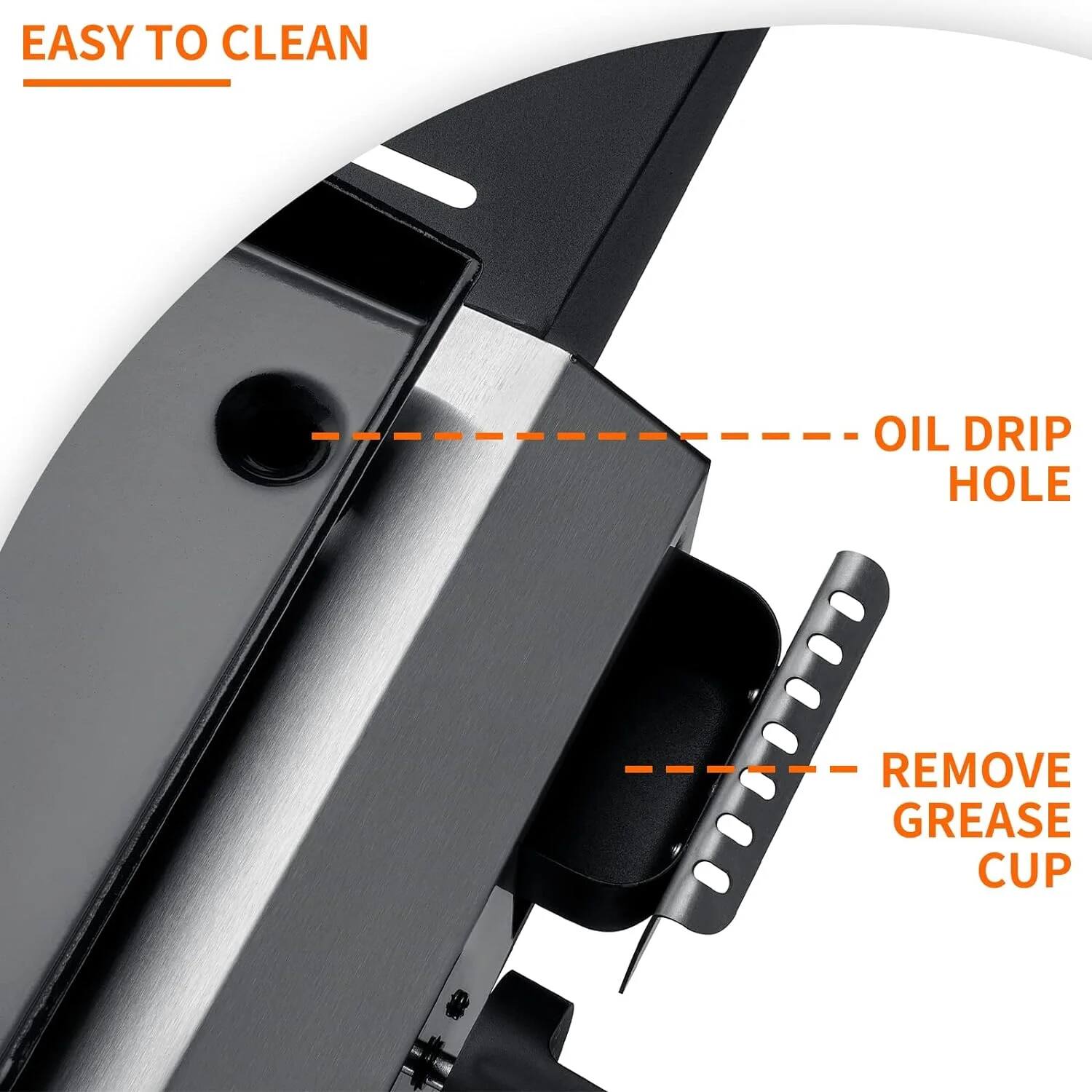 EASY TO CLEAN

OIL DRIP HOLE

REMOVE GREASE CUP