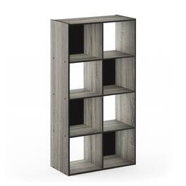 Furinno - Pelli Cubic Storage Cabinet, 4x2 - French Oak/Black