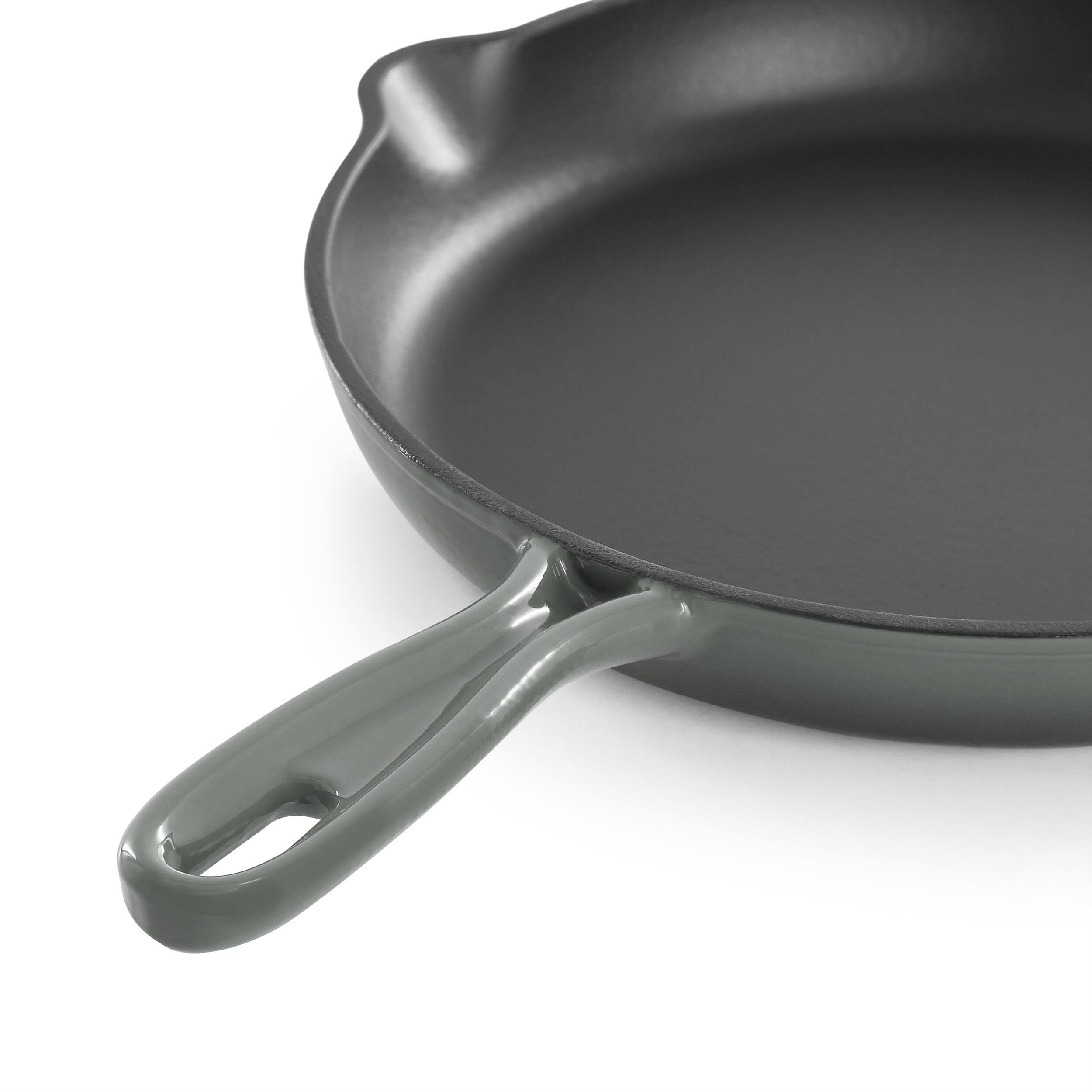 Alt View 2. Mega Chef - MegaChef Round 10.25 Inch Enameled Cast Iron Skillet in Gradient Gray - Gray.