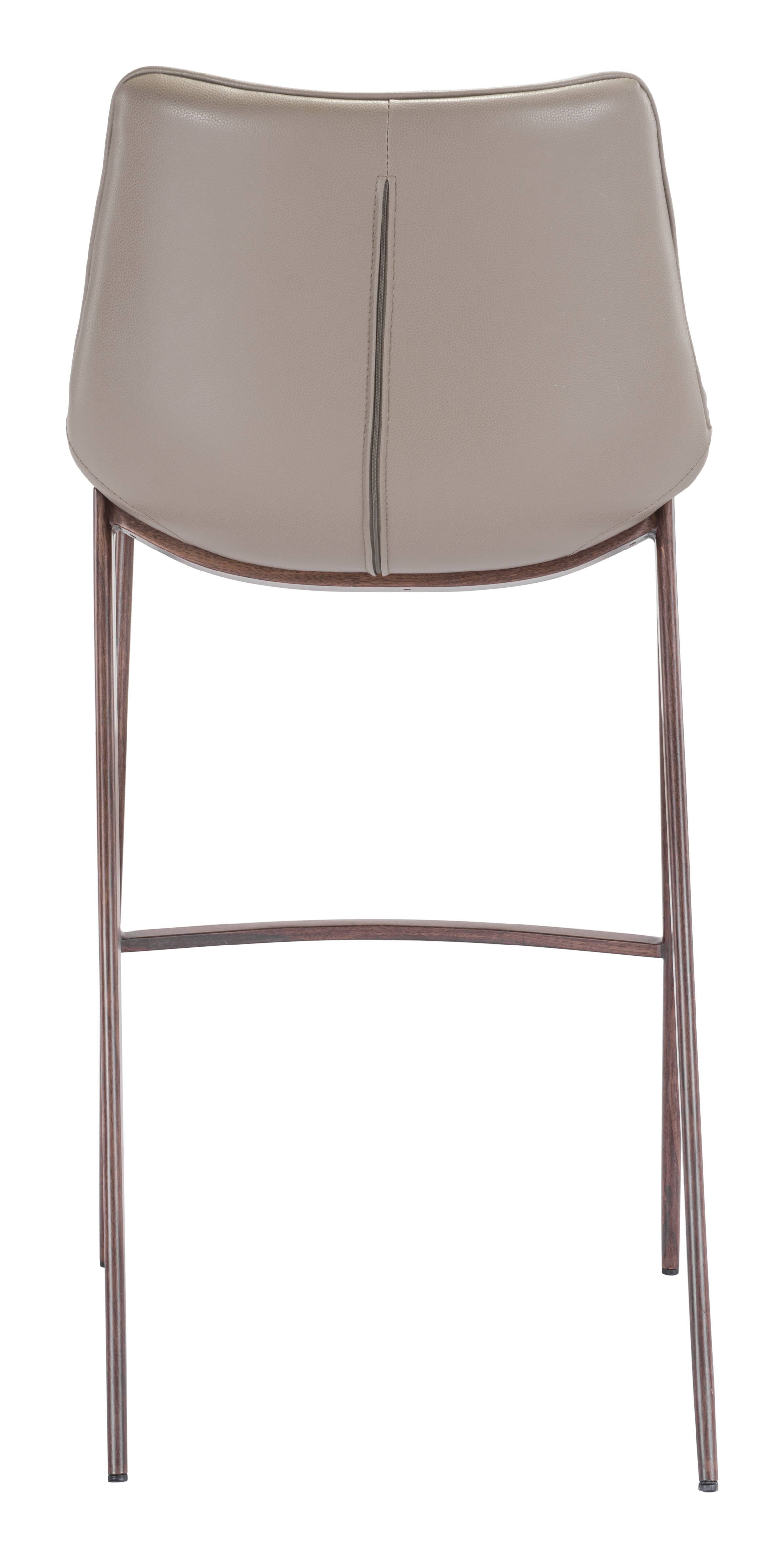 Alt View 2. Hivvago - Magnus Barstool (Set of 2) Brown & Walnut - Brown & Walnut.