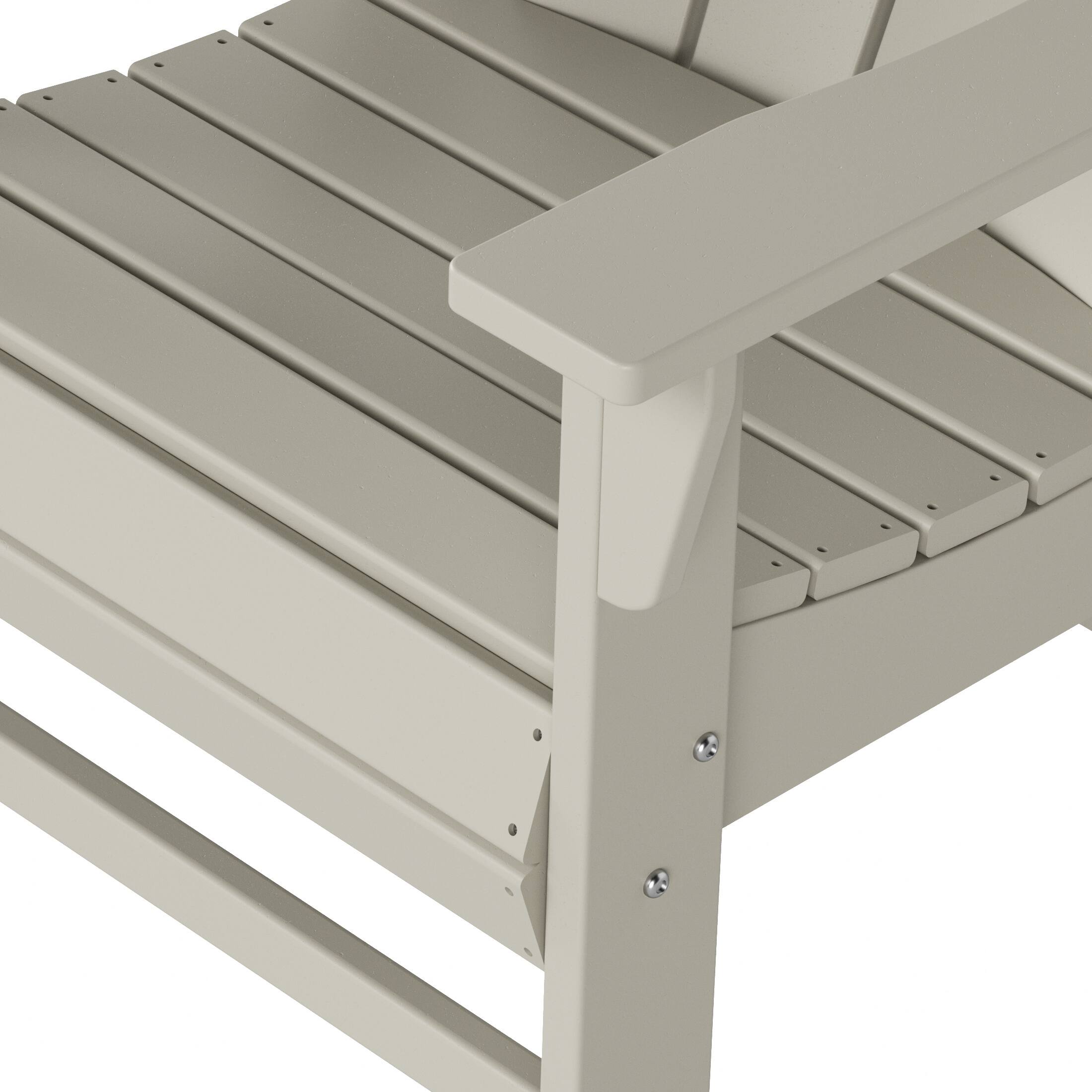 Alt View 4. WestinTrends - WestinTrends Malibu Outdoor Patio HDPE Plastic Adirondack Dining Chair - Sand.