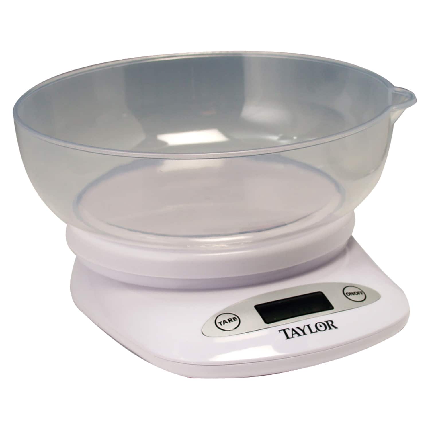 Taylor Precision Products - 4.4lb-Capacity Digital Kitchen Scale with Bowl - White