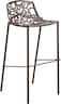 LeisureMod - Devon 31" Aluminum Bar Stool - Modern Floral Cutout Indoor/Outdoor Patio Stool with Footrest - Brown