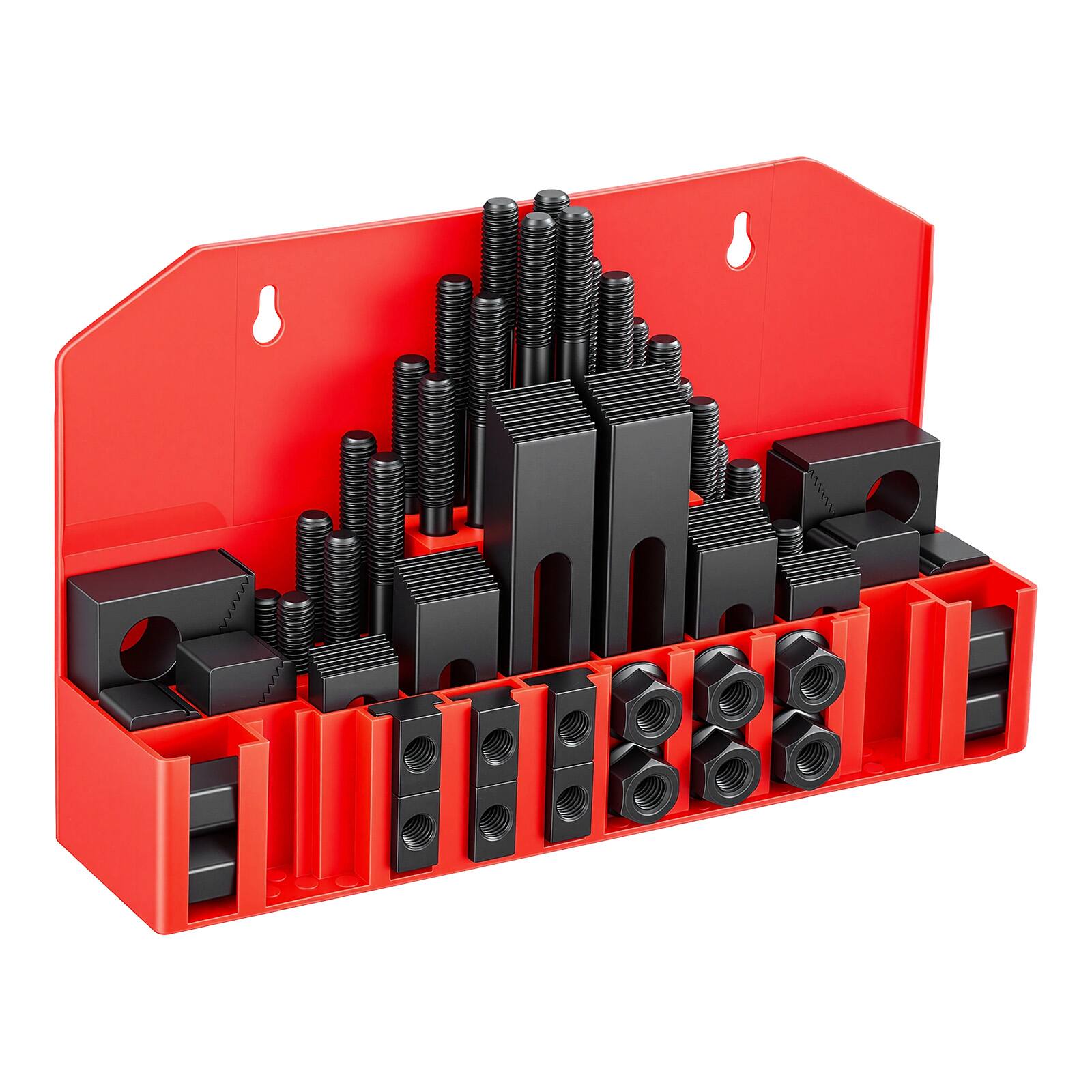 Alt View 5. VEVOR - 58 Piece 5/8" T-Slot Clamping Kit Hold Down Clamp 1/2"-13 Stud Size, for Bridgeport Mills, Standard Milling Machine - Black.